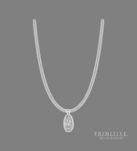 Sterling Silver Box Catholic Pendant Necklace