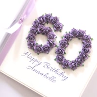 Image 1 of Handmade 60th Birthday Card. Personalised 60 Card. 8 Colours.