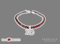 XO Real 925 Garnet Charmed Tennis Bracelet Pendant