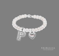 Pearl Charm Primitive Branded, Heart Pendant Bracelet