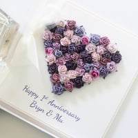 Image 2 of Happy Anniversary Card. 20 Colours. Personalised Card for Mum and Dad, Wife, Husband.
