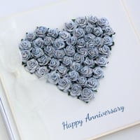 Image 1 of Happy Anniversary Card. 20 Colours. Personalised Card for Mum and Dad, Wife, Husband.