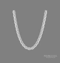 Sterling Silver Rolo Box Link Necklace