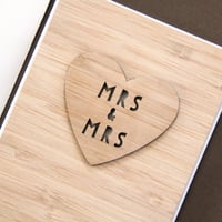 Image 1 of Mrs & Mrs Card. Mrs and Mrs Wedding Card. Mrs and Mrs Engagement Card. LGBT Card.