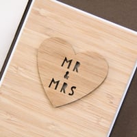 Image 1 of Mr & Mrs Card. Mr and Mrs Wedding Card. 5th Wedding Anniversary Card.