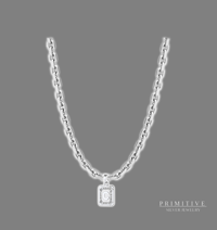 Sterling Silver Box Link Custom Initial Necklace