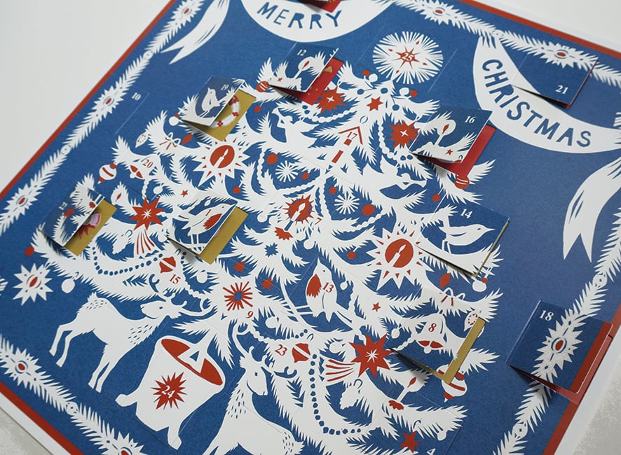 Image of  Advent Calendar ~ Papercut Christmas Tree