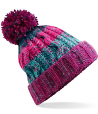 Image 2 of Corkscrew Pom Pom Beanie Hats