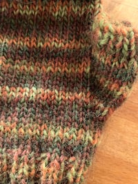 Image 6 of Brindle green and brown wool ladies gloves hand knit