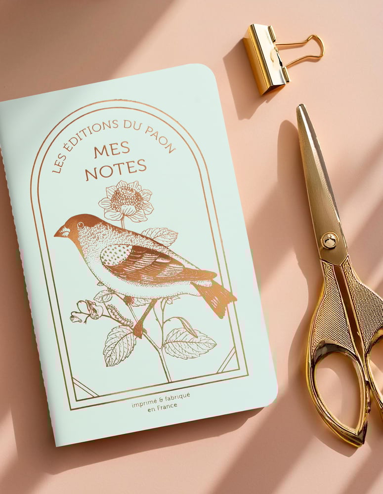 Image of CARNET COUSU MOINEAU vert d'eau