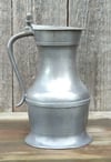 Antique Pewter Jug/Flagon/Tankard/Large 3 Pint Capacity/Fleur De Lis