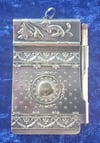 Antique C1900 French Silver Plated Aide Memoire Featuring Repousse And Chrysanthemums