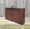 Vintage Leather Attache/Brief Case Patinated Finish Monogrammed