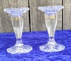 A Pair Of Royal Limited Czech Republic Crystal Candle Sticks 24% Lead Crystal