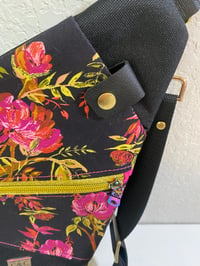 Image 3 of Fuchsia Floral & Black Traveler Sling