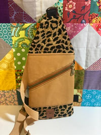 Image 1 of Plush Leopard Mini Traveler's Sling