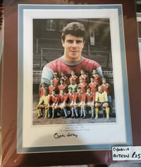 Image 1 of Charlie Aitken signed photo with  FREE Gone to Europe sign