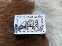 Image 1 of Stamped Nickel Armadillo Matchbox Cover
