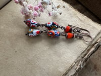 Image 3 of Vintage Italian Millefiori earrings/ n159