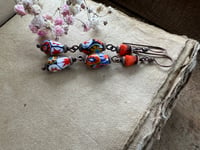 Image 5 of Vintage Italian Millefiori earrings/ n159