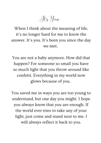It's You Poem Print 