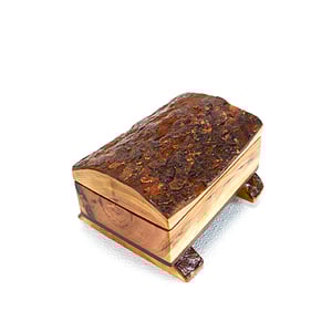 Image of Cherry Wood with Walnut Bottom Rustic Keepsake Box, Cherry Bark wood lid, Rustic Home Decor