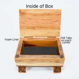 Image of Cherry Wood with Walnut Bottom Rustic Keepsake Box, Cherry Bark wood lid, Rustic Home Decor