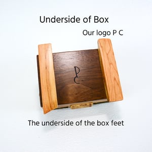 Image of Cherry Wood with Walnut Bottom Rustic Keepsake Box, Cherry Bark wood lid, Rustic Home Decor