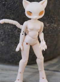 Image 5 of [REDUCED PRICE] Shorthaired Cat Girl Ball Jointed Doll Base | Beige, Slim Body