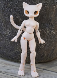 Image 1 of [REDUCED PRICE] Shorthaired Cat Girl Ball Jointed Doll Base | Beige, Slim Body