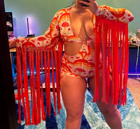 Image 2 of Groovy Mushroom Bodysuit w/ fringe