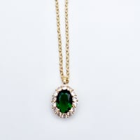 Image 3 of 18K Gold-Plated Emerald Pendant Necklace | May Birthstone