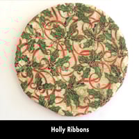 Image 7 of Traditional Round Tea Cozy - Holly Ribbons