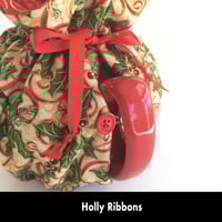 Image 5 of Traditional Round Tea Cozy - Holly Ribbons