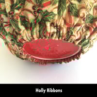Image 6 of Traditional Round Tea Cozy - Holly Ribbons