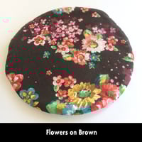 Image 7 of Traditional Round Tea Cozy - Flowers on Brown