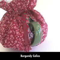 Image 5 of Traditional Round Tea Cozy - Burgundy Calico