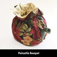 Image 4 of Traditional Round Tea Cozy - Poinsettia Bouquet