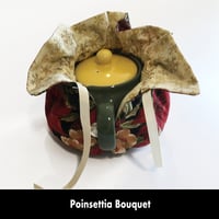 Image 3 of Traditional Round Tea Cozy - Poinsettia Bouquet