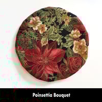 Image 7 of Traditional Round Tea Cozy - Poinsettia Bouquet
