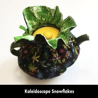 Image 2 of Traditional Round Tea Cozy - Kaleidoscope Snowflakes