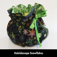 Image 5 of Traditional Round Tea Cozy - Kaleidoscope Snowflakes