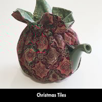 Image 4 of Traditional Round Tea Cozy - Christmas Tiles