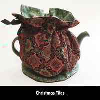 Image 1 of Traditional Round Tea Cozy - Christmas Tiles
