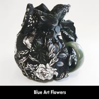 Image 5 of Traditional Round Tea Cozy - Blue Art Flowers