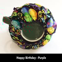 Image 6 of Traditional Round Tea Cozy - Happy Birthday - Purple