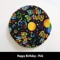 Image 7 of Traditional Round Tea Cozy - Happy Birthday - Pink