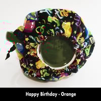 Image 6 of Traditional Round Tea Cozy - Happy Birthday - Orange