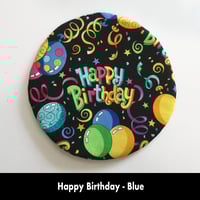 Image 7 of Traditional Round Tea Cozy - Happy Birthday - Blue