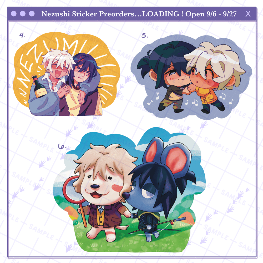 (NEW!) Assorted Nezushi Stickers